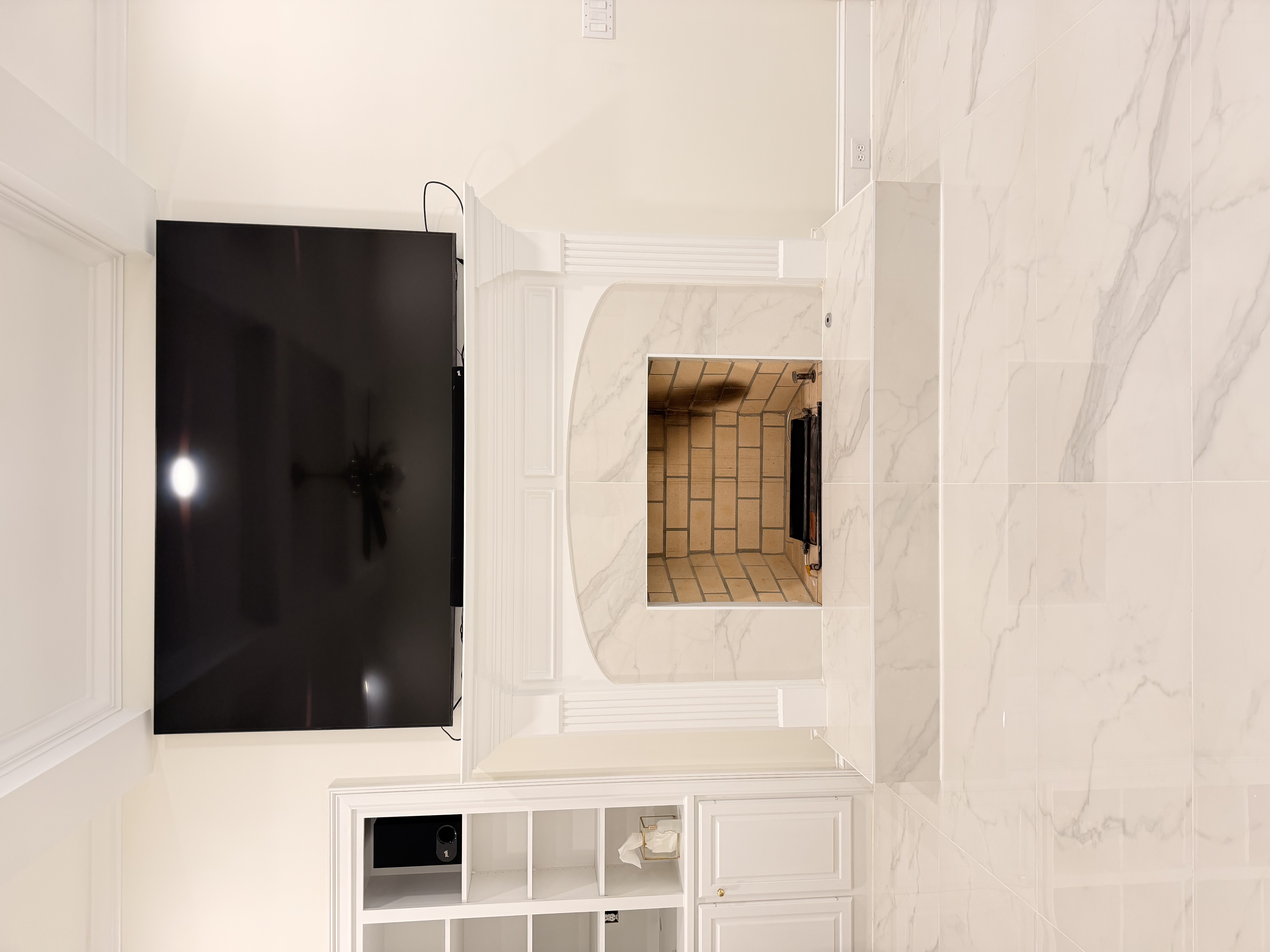 Marble tile — bathroom wall installation