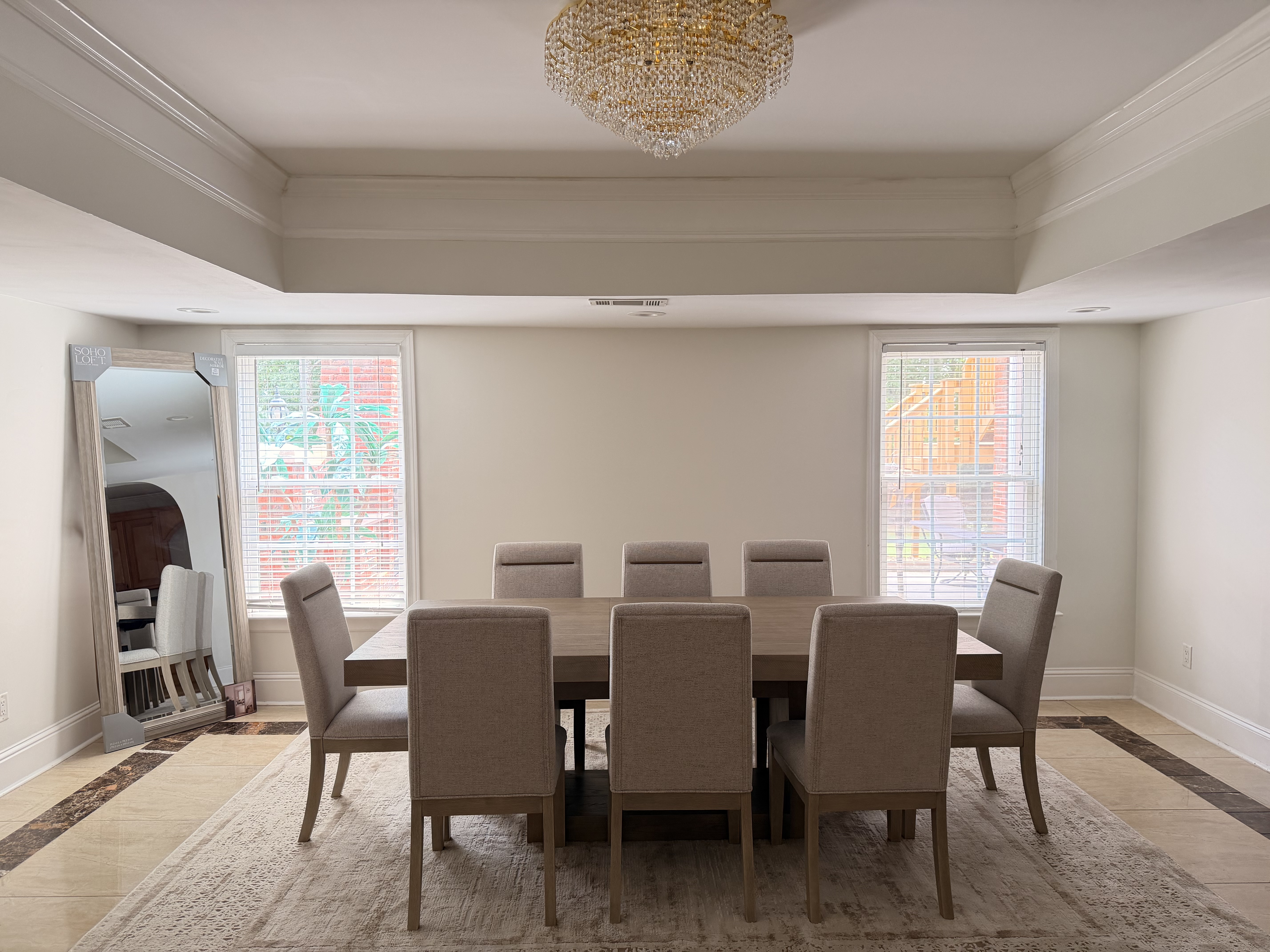 Interior painting — dining room with crown molding