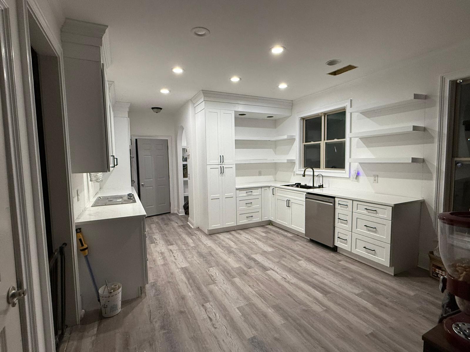 Luxury vinyl plank — kitchen installation